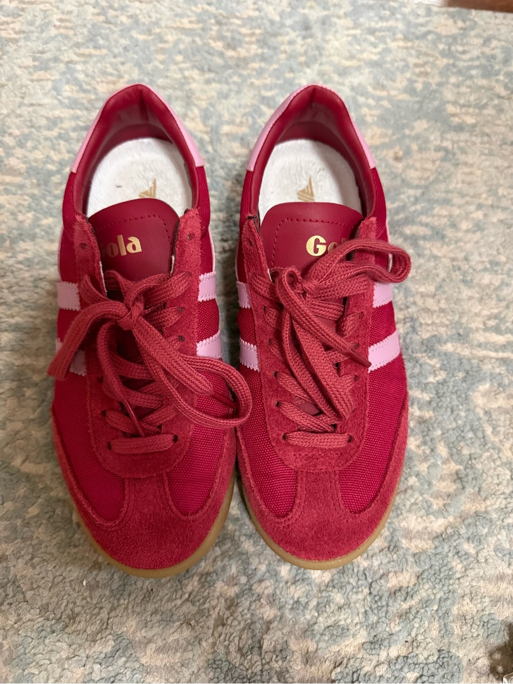 Gola Red Sneaker w Pink Stripe